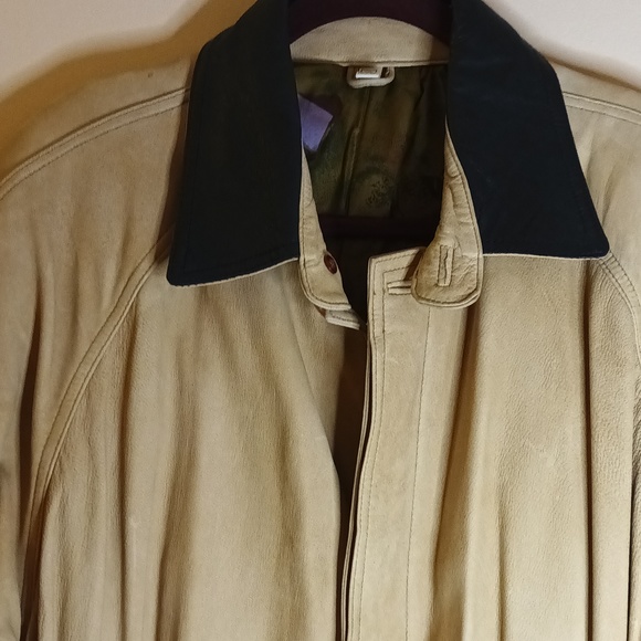 Vintage Dark Tan Leather Men's Full Body Long Duster XL - Picture 14 of 16